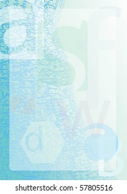 blue background with the outlines of letters