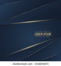 Blue background overlap dimension with shiny realistic golden elements.Paper cut style. Vector illustration.Eps10