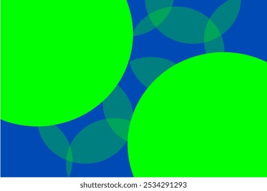  plano de fundo azul com círculos verdes sobrepostos