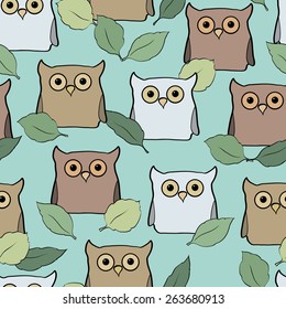 blue background with owls