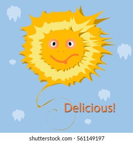Blue background with a pancake-the sun