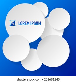 Blue background with paper circles for your text