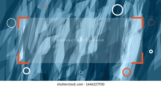 Blue background with paper cut shapes. Vector illustration.