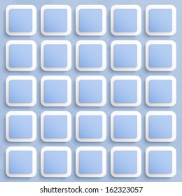 Blue background with paper squares. Vector background for your design.