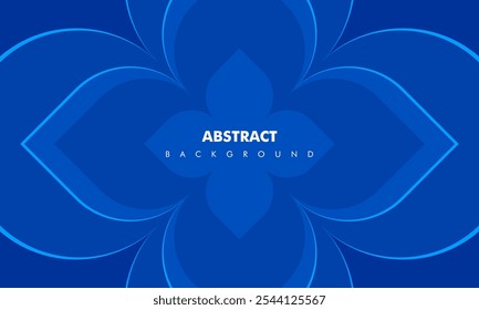 Blue background with pattern flowers on middle