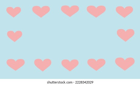 patrón de fondo azul con corazones rosados como fondo de pantalla
