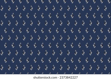 Blue background pattern seamless geometric abstract leaf design. For masculine male shirt sportswear fabric apparel textile cover bedding curtain decoration.Vector illustration.