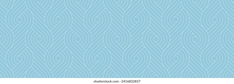 Blue background pattern seamless geometric line circle abstract design vector. Summer background.