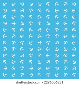 blue background pattern with white anchors