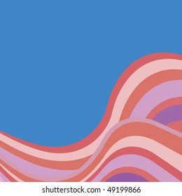 Blue background with pink and violet waves