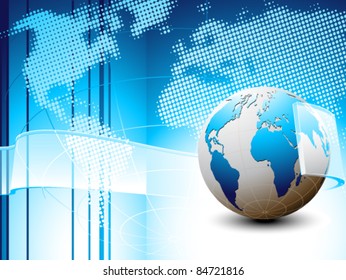 Blue background with planet Earth