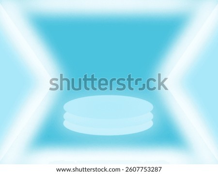 Blue background with podium in the bottom center for products and templates