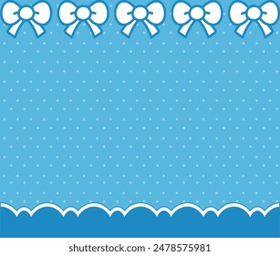 Blue background with polka dot, lace, ribbon and pastel color for wallpapers, themes, banners, cards, flyers and social media. 
Cute blue ribbon lace wallpaper. 