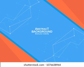 Blue background with polygon digital texture. Template design for business presentation, cover, web banner.