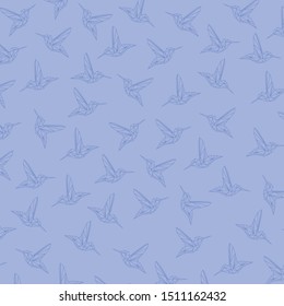 Blue background with polygonal colibri