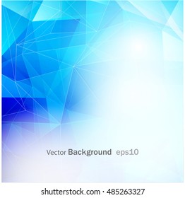 Blue background with Polygonal shape
