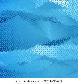 Blue background in polygonal style. Mosaic. Pebbles. Vector background.