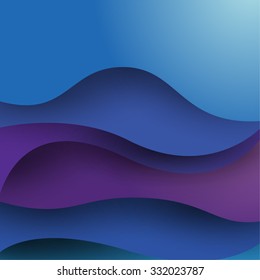 blue background for posters with waves and shadows