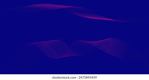 Blue background with purple lines in wave style