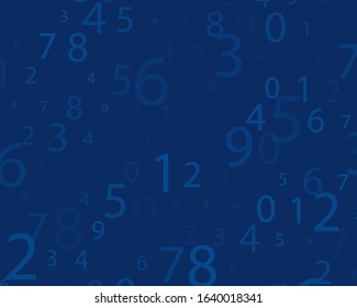 Blue background with Rabdom numbers. Illustration for concept design. Digital design concept. Digital technology wallpaper.Vector binary code background.