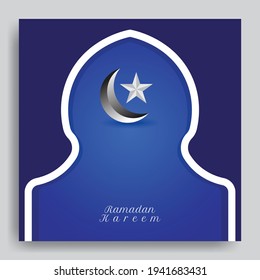 Blue background ramadan kareem template design. Nice vector for greeting cards, sales promotion, product marketing, web, online shop etc.