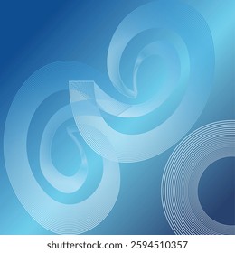 blue background with a random and unique round line motif. Can be used as a banner template.