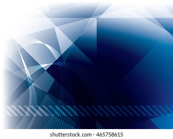 Blue background with rectangles, squares, triangles and lines vector illustration.