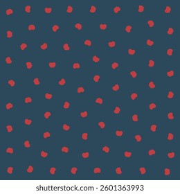 a blue background with red hearts and dots