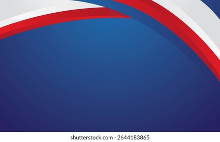 Blue background with red and white gradient design