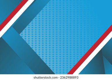blue background and red and white ribbon