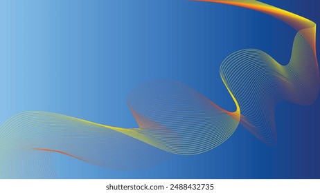 fondo azul con motivos de ondas rojas y amarillas. Diseño Horizontal moderno para App móviles y Fondos de pantalla