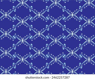 blue background with repeated simple white abstract