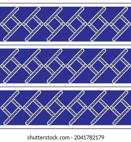 blue background with repeated white abstract shape pattern