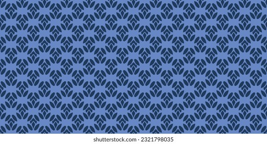 Blue background with repeating ornament, patterned and repeating. For print and stylish design.