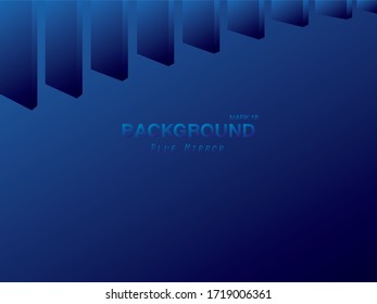 The blue background resembles a mirror reflection.