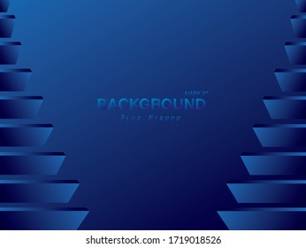 The blue background resembles a mirror reflection.