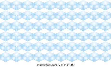 Blue background with rhombus and cubes