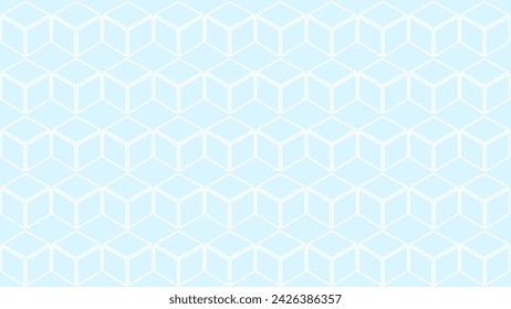 Blue background with rhombus and cubes