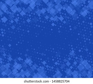 Blue background with rhombuses of different size and transparency. Vector illustration. Popular geometric pattern
