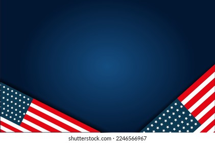 blue background with right and left flags