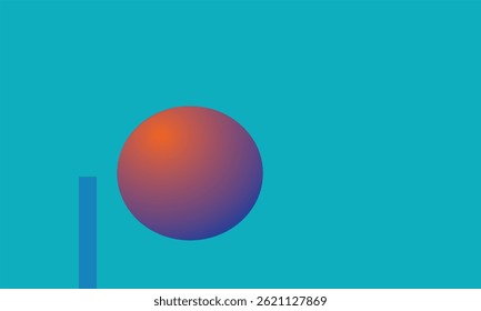 Blue background with round and rectangle shape