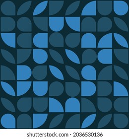 Blue background and same shapes. Geometric and mosaic shapes pattern. Vector.