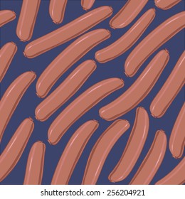 Blue background with sausages