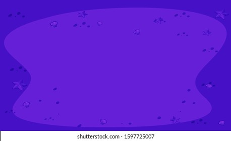 Fondo azul con conchas e ilustración de las zonas marinas