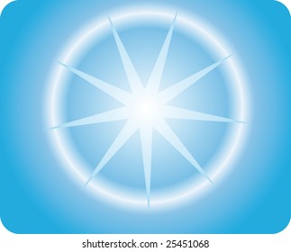 Blue background with shining star. Vector illustration - easy to edit.
