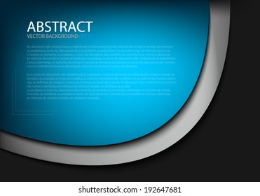 Blue background and silver line on black background vector abstract for text and message design