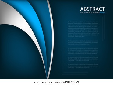 Blue background with silver and purple curve line with dark space for text and message modern background design