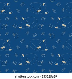 blue background sleeping fox