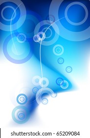 blue background with smoke and circles