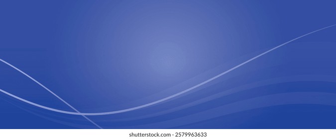 Blue background with smooth gradient and wave patterns. The background is sleek and modern, featuring a deep blue color with flowing lines. Minimal abstract wavy gradient vector background